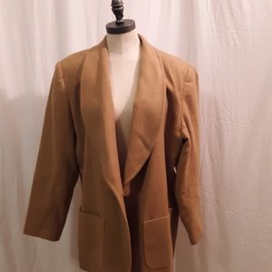 Vintage Wool womens Blazer cam colored w stitching
